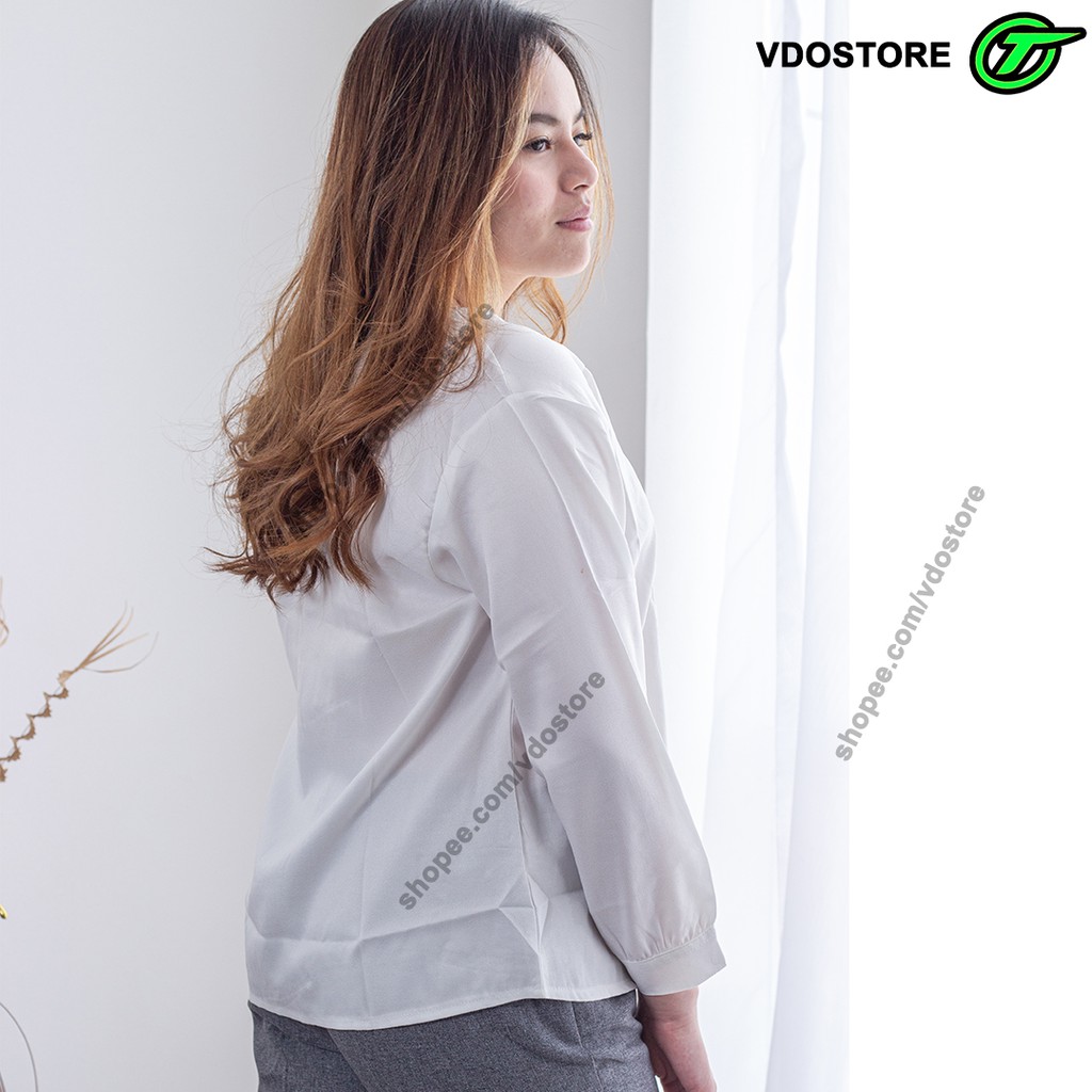 ATASAN WANITA BLUS PREMIUM POLOS LENGAN PANJANG KEMEJA CEWEK CEWE