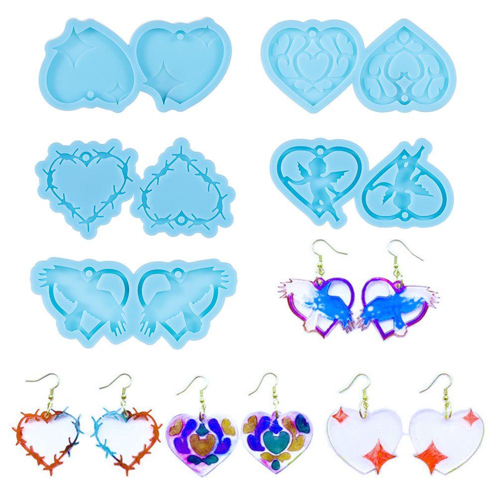 Solighter Anting Cetakan Resin Kerajinan Resin Epoxy UV Membuat Perhiasan Alat Menjuntai Silicone Mold