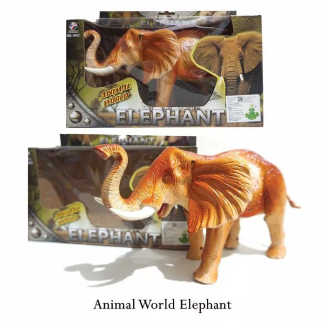 Mainan Gajah Besar Jalan Ada Suara / Mainan Gajah Besar Baterai / Mainan Edukasi Anak