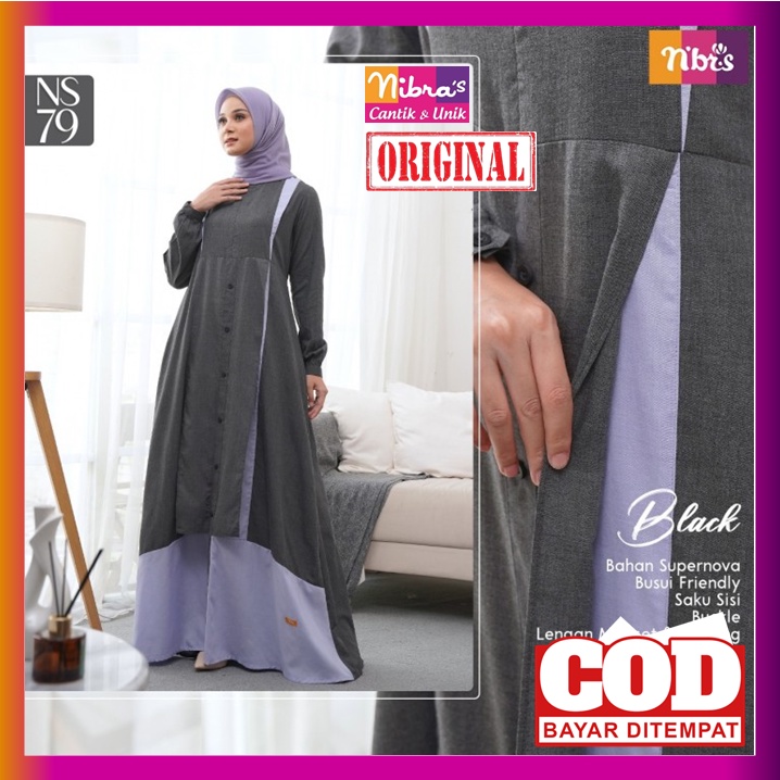 Gamis Merk Nibras Terbaru 2022 Ns 79 Gamis Nibras Promo Baju Dress Dres Wanita Dewasa Muslim Superno