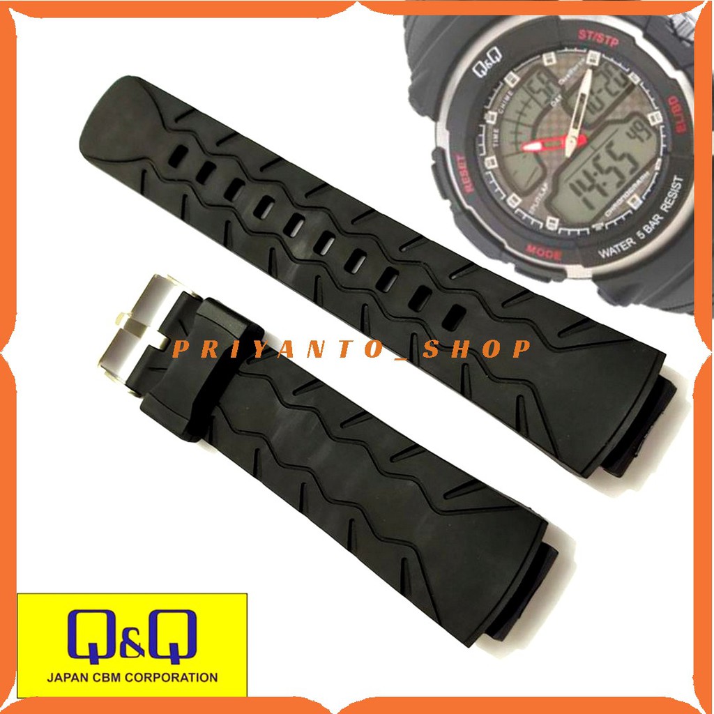 Strap QQ QnQ Q&amp;Q M-012 QnQ M 012 Tali Jam Tangan Q&amp;Q M012 Black