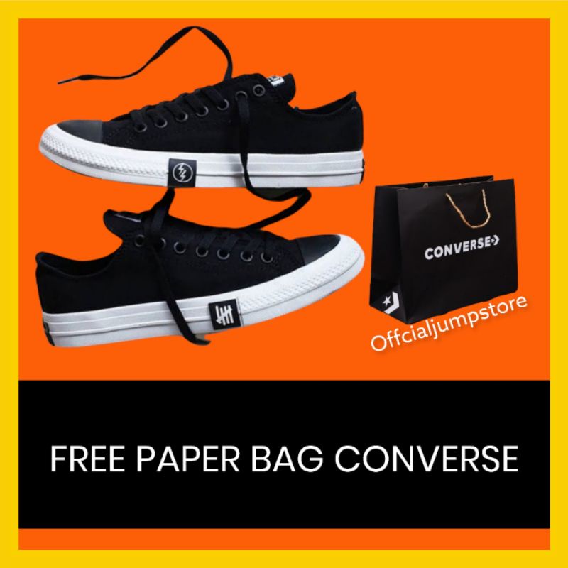 [BISA COD] CONVERSE X UNDEFEATED LOW BLACKWHITE