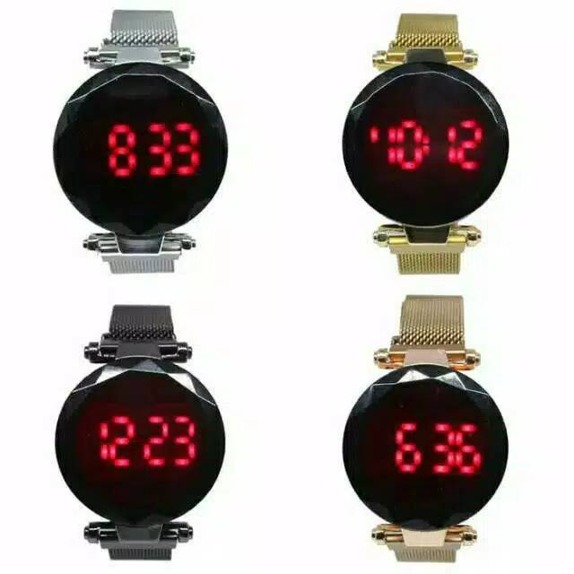 (Bayar Ditempat)Jam Tangan Wanita( D)Touch Scren Bulat Led Magnet(Dikirim Dari Jakarta)