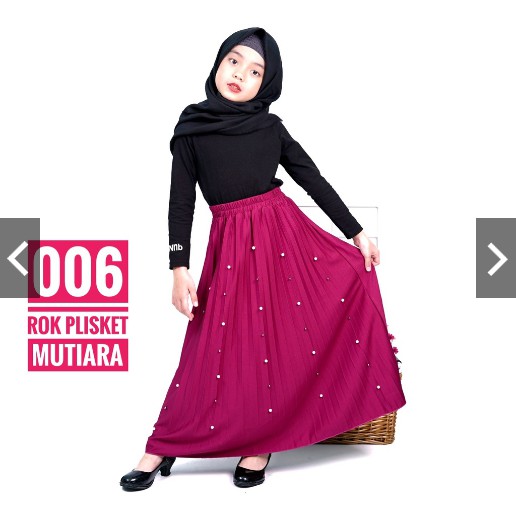 BD ANAK - 006 ROK PLISKET ANAK MUTIARA POLOS HYGET MEWAH PESTA KARET MELAR MAYUNG PRISKET MURAH