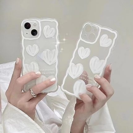 Soft Case Tpu Transparan Motif Hati Untuk iPhone 14 pro Max 7 plus 11 12 13 pro Max 8 6 6s 7 plus X XR XS Max