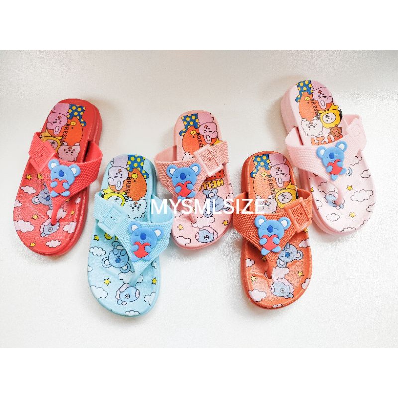 BRESLIN 8099 KOALA UK 30-35 SANDAL JEPIT ANAK PEREMPUAN BTS BT21 CEWE KARET JELLY ANTI SLIP