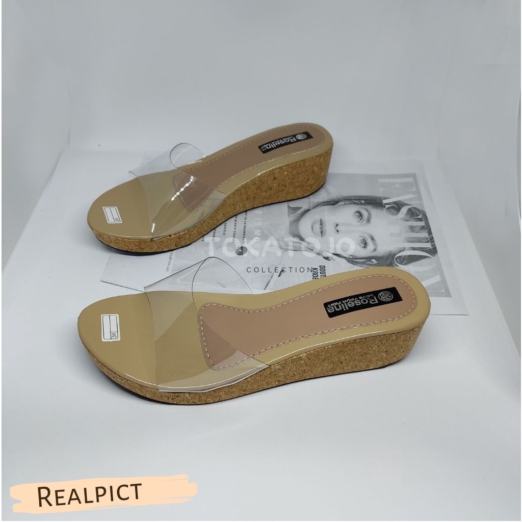 Sandal wedges 5 cm terbaru mika premium terbaru sandal wanita cassual terbaru trendy harga termurah realpict