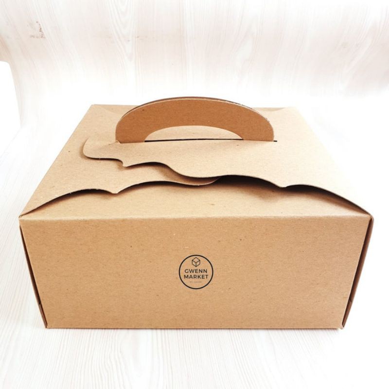 

Dus Kue Kraft Handle Per 5Pcs Coklat Premium 25 x 14 Cm Kotak Kue Cake Box Kue