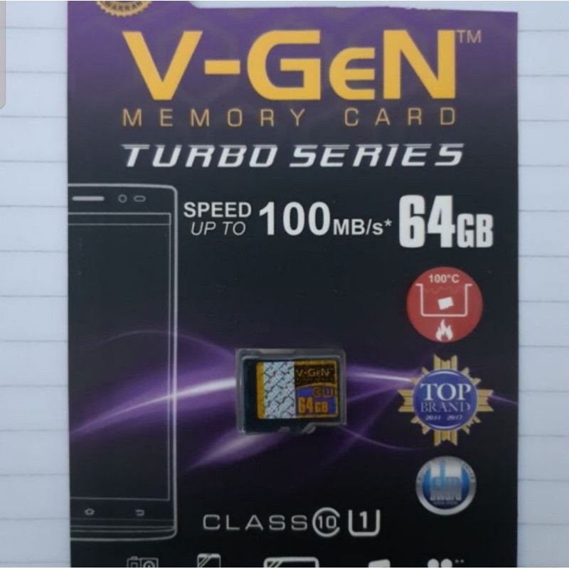 Memori Card Vgen class 10 64gb Turbo Micro SD memori Hp Original