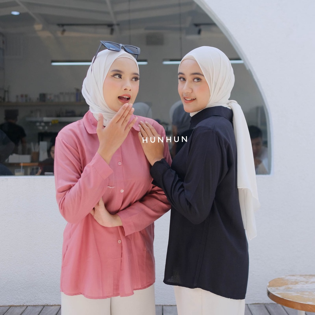 Maudy Shirt / (Rayon) Kemeja Basic Polos Rayon Pusatgrosir_solo/ Kemeja Atasan Murah Wanita Hits MAUDY KEMEJA KATUN RAYON // KEMEJA WANITA