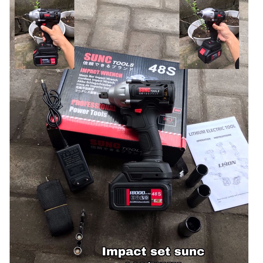 Jual Impact Set Sunc Tools Cordless Impact Wrench S Shopee Indonesia