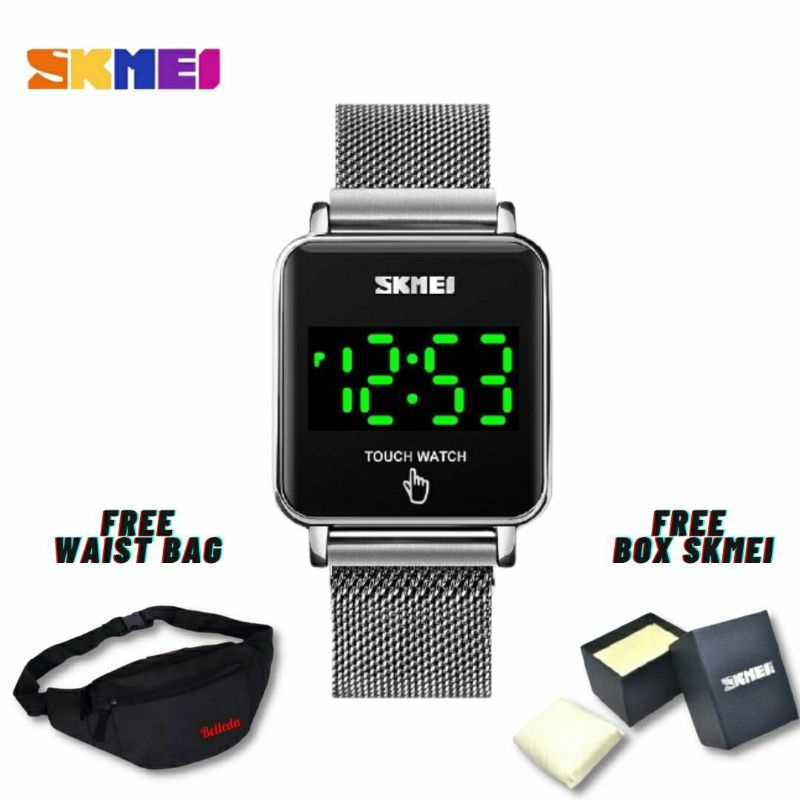 Jam Tangan Wanita  SKMEI 1744 LED  Jam Tangan Analog Digital LED  SKMEI RANTAI PASIR STRAP