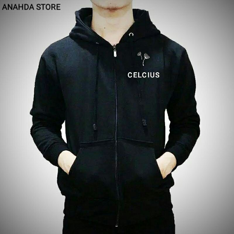 Celcius Jaket Hoodie Zipper C10047S Special Hitam D'Sickas