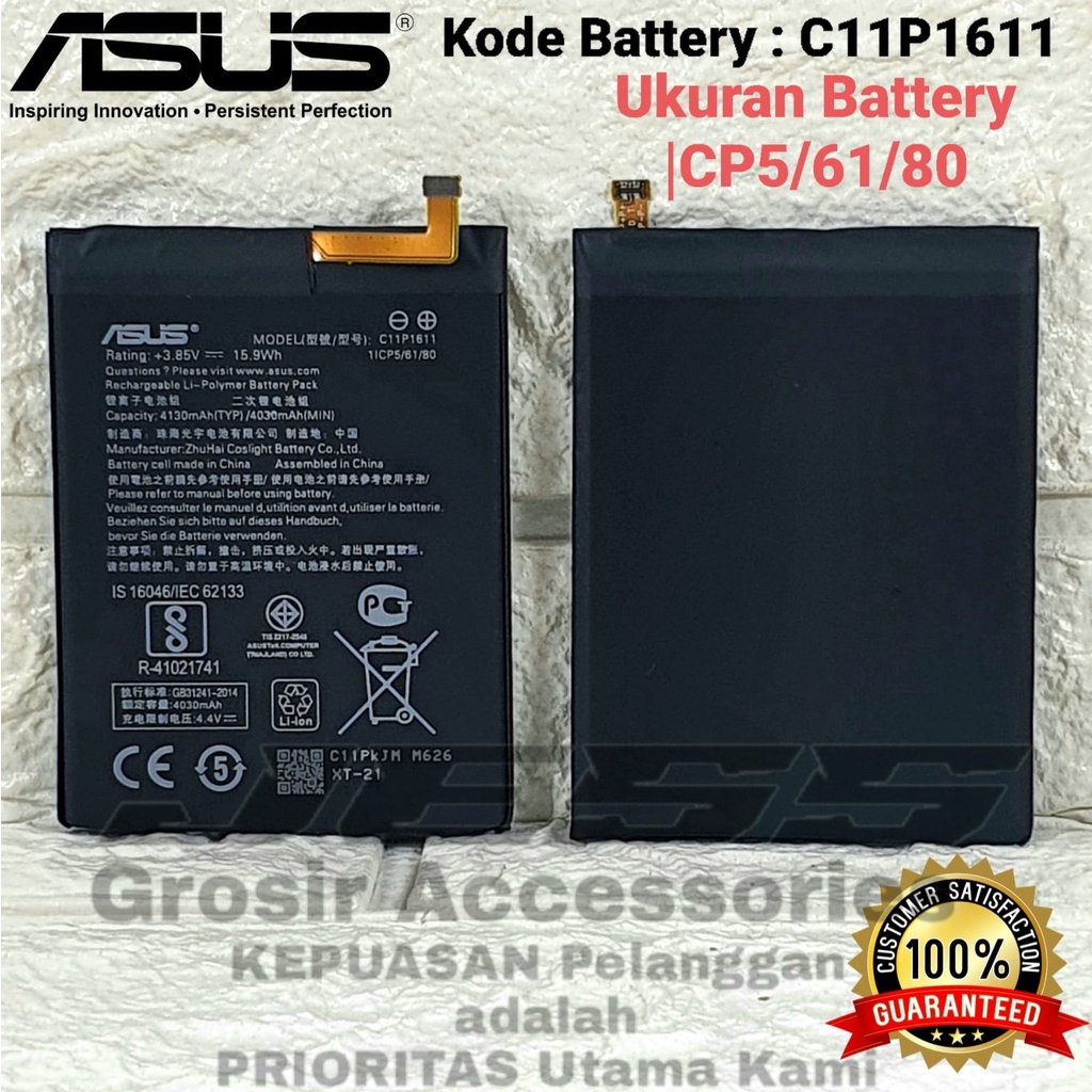 Baterai Original ASUS Zenfone 3 Max 5.2 inchi , ZC520TL , X008D , X008DA , X008DC , X00KD Kode Battery C11P1611