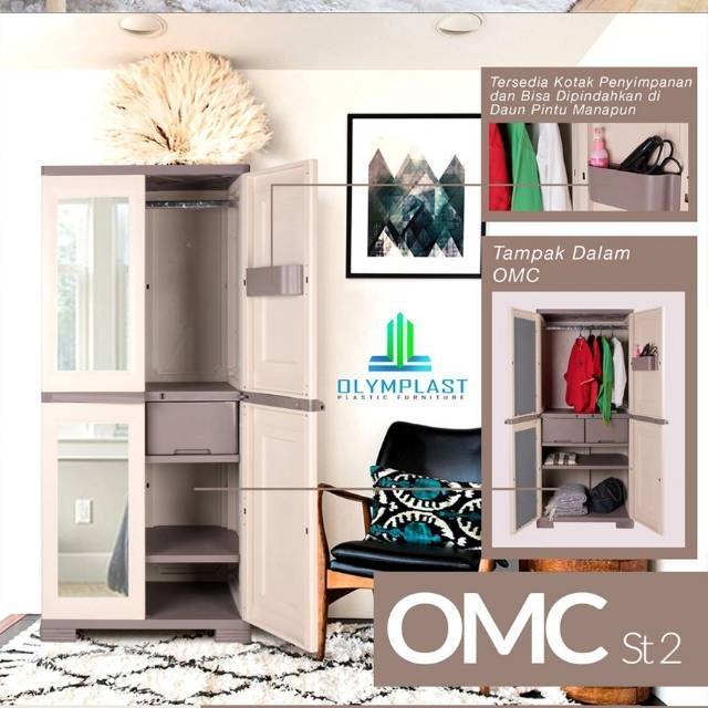 Lemari 2 pintu olymplast st2 plastik