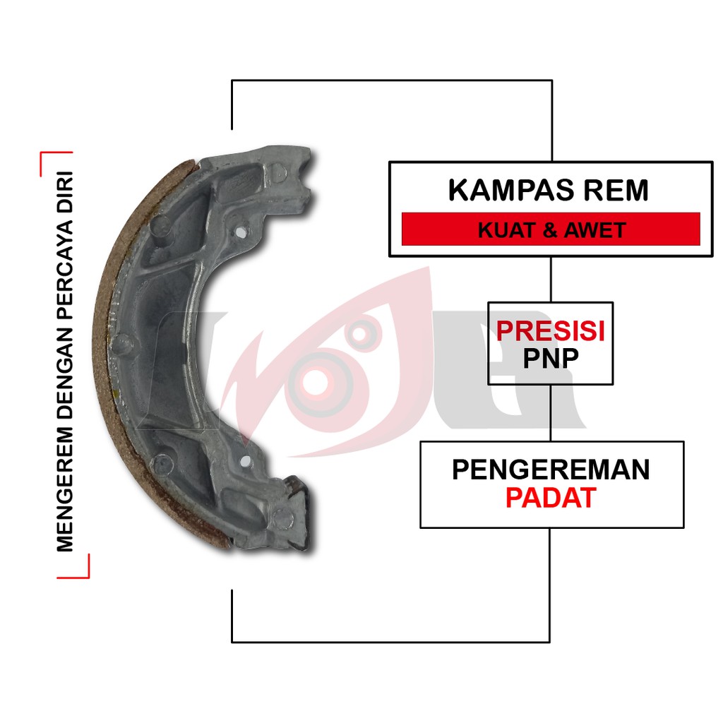 Kampas Rem Belakang Grand Supra Prima Sport Firodo Tromol Kecil Brake Shoe Honda