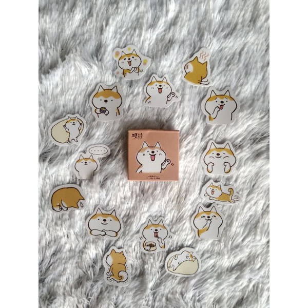 Stiker Deco Aesthetic Jurnal Anjing Shiba Kawaii