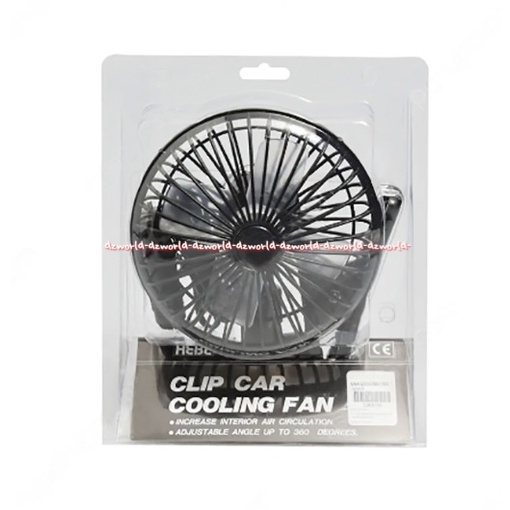 Hebe Clip Car Cooling Fan Kipas Angin Mobil Model Klip Mobile Fan dengan Colokan Mobil Lighter Hitam Hebbe