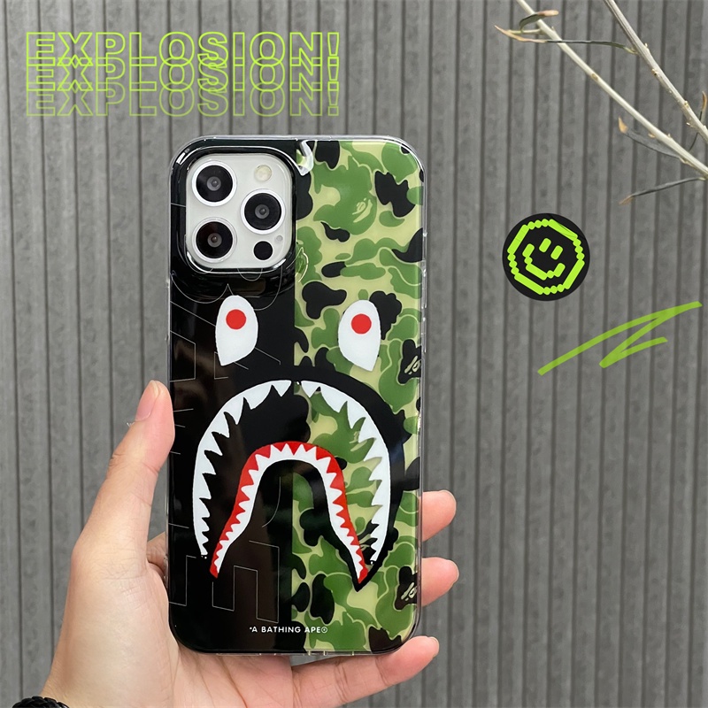 Hard case tpu shockproof Anti Jatuh Motif Hiu Untuk Iphone 11 12 13pro 11PROMAX