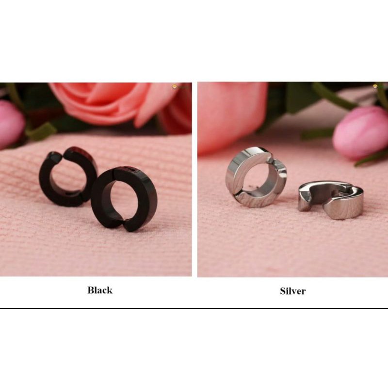 anting jepit  pria -wanita/anting promo  polos//anting terlaris/anting hitam polos(1kuping/1pcs)bos