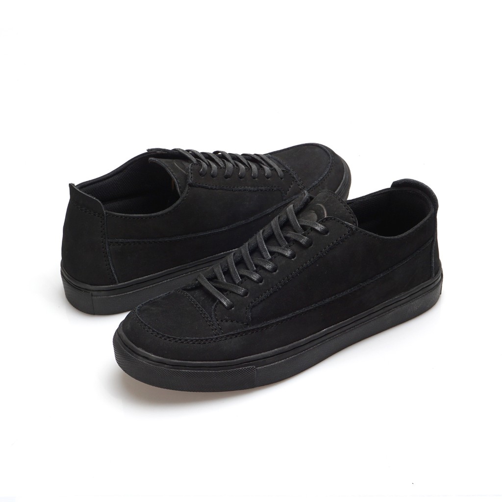 OLAF FULLBLACK (KULIT ASLI) |ManNeedMe x Greata| Sepatu Sneakers Pria Casual Shoes ORIGINAL