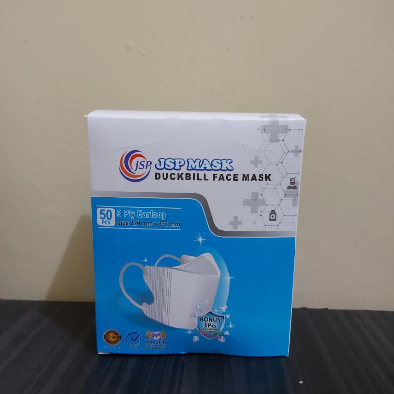 Masker JSP Duckbill Warna Putih Isi 50pcs JSP Duckbill