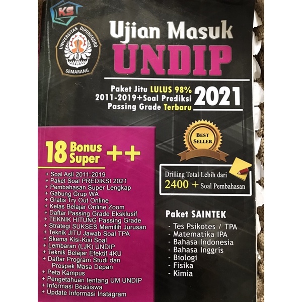 

BUKU UJIAN MASUK UNDIP SAINTEK 2021