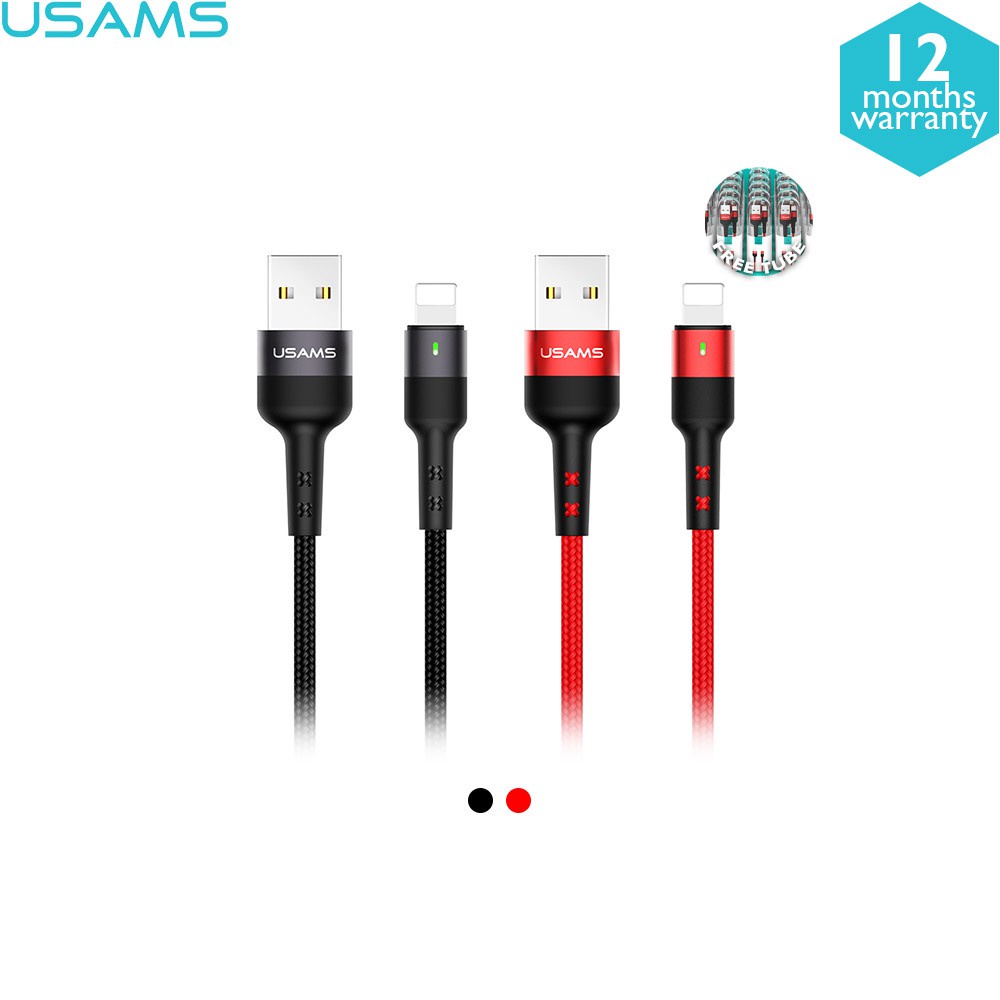 USAMS U26 Kabel Data LED USB Iphone/Type C Fast Charging