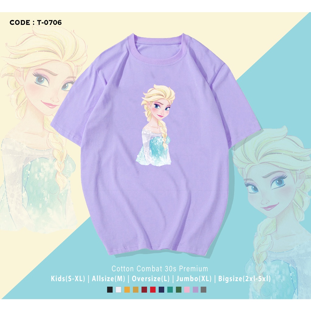 T-SHIRT / KAOS FROZEN ELSA / BEST SELLER / BAHAN COMBED 30S / REAL PIC