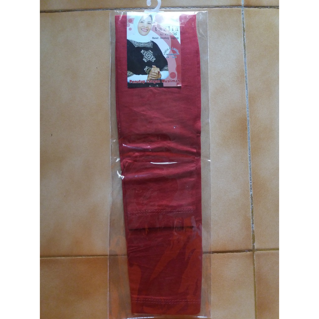 TAZLIA-Manset Kaos Lengan Panjang Warna Merah