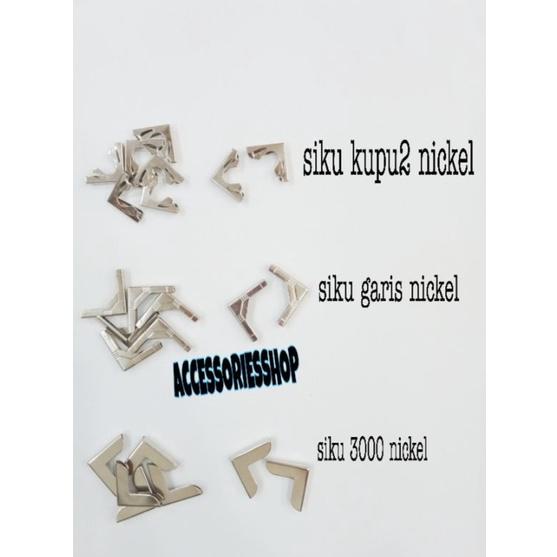 

[KODE IMBBB] Siku kupu² garis polos nikel/siku yasin/sudut buku/siku agenda-1gross