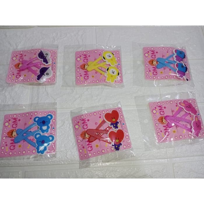 PIN BT21 / 1 PASANG JEPITAN ANAK MOTIF BTS BT21 KPOP / HAIRCLIP BT21 BTS TERMURAH