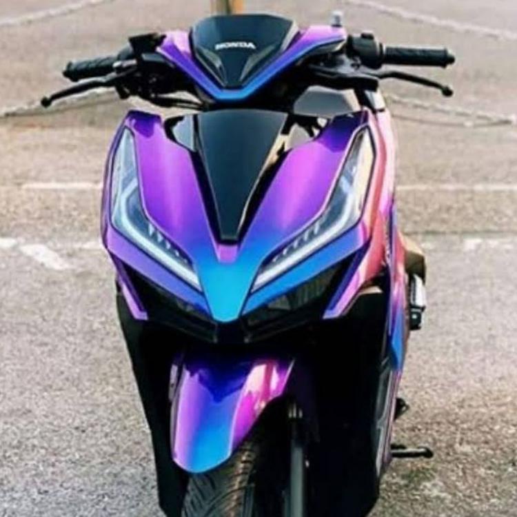 Stiker Skotlet Motor Warna Bunglon pelangi Biru / Biru Aurora Untuk Body Motor dan Mobil [Mdn31au22ᴰ