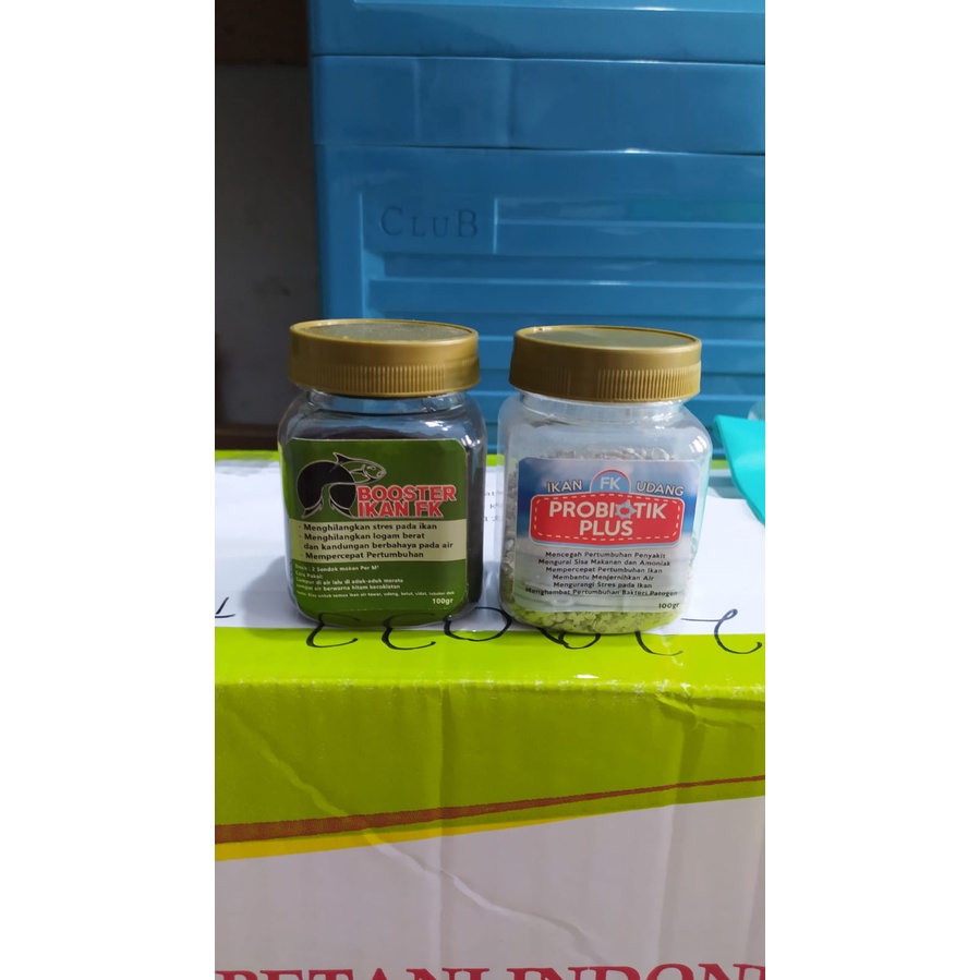 Paket 1 Botol Booster Ikan FK &amp; 1 Botol Probiotik Plus FK MURAH TERLARIS