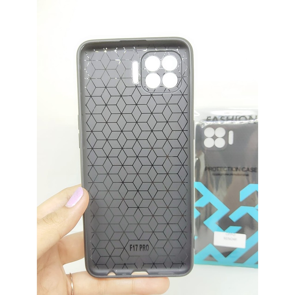 Softcase LUXURY Real Fiber Oppo Reno4 F 6.44 inchi with Pelindung Camera TPU Slim Matte