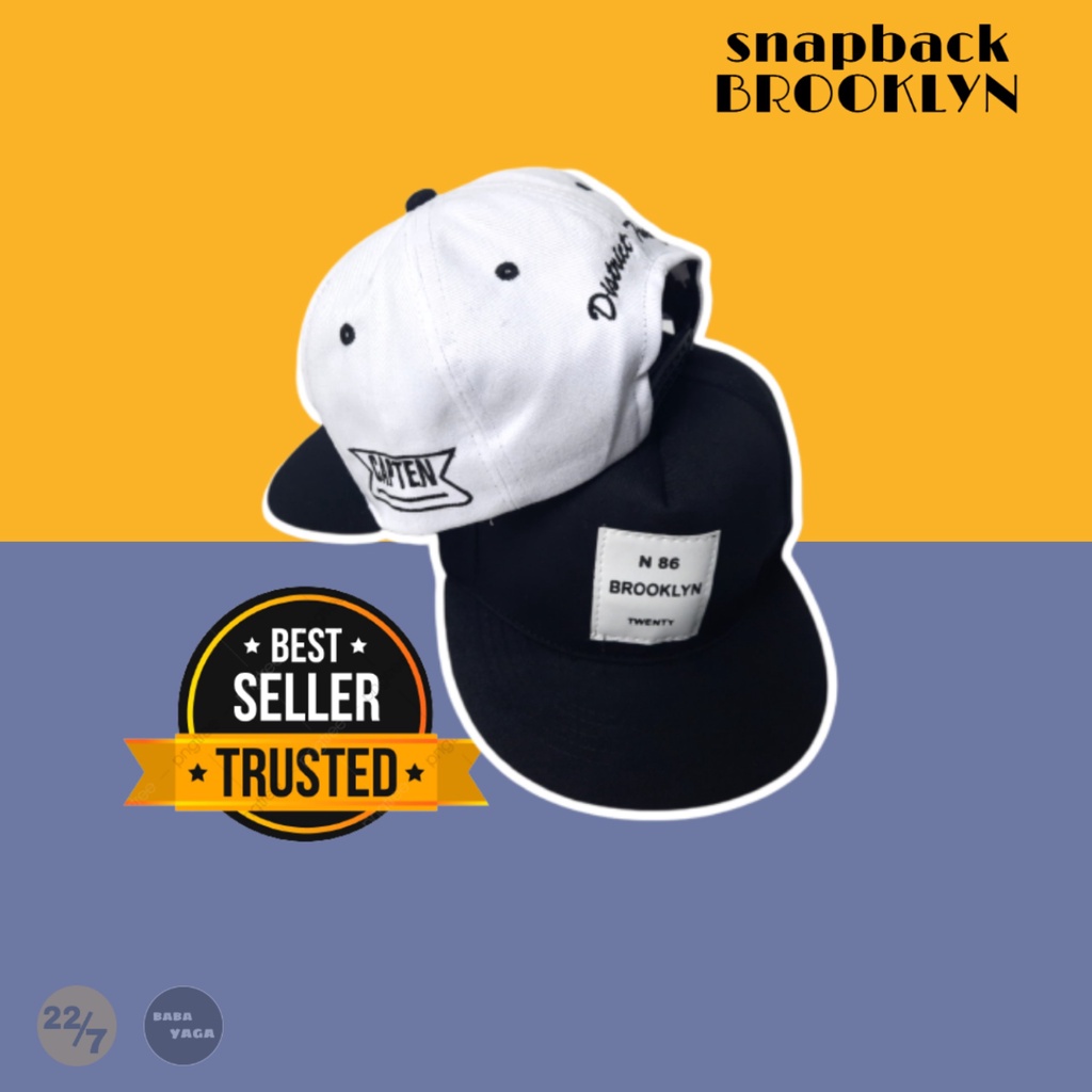 TOPI SNAPBACK WANITA PRIA SNAPBACK BROOKLYN SNAPBACK TERBARU 2021 SNAPBACK POLOS HITAM PUTIH