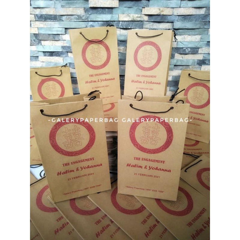 

Tas Sovenir / Tas Asul Asul / Hajatan / Paperbag Sablon Custom Bahan Kraf 125gsm