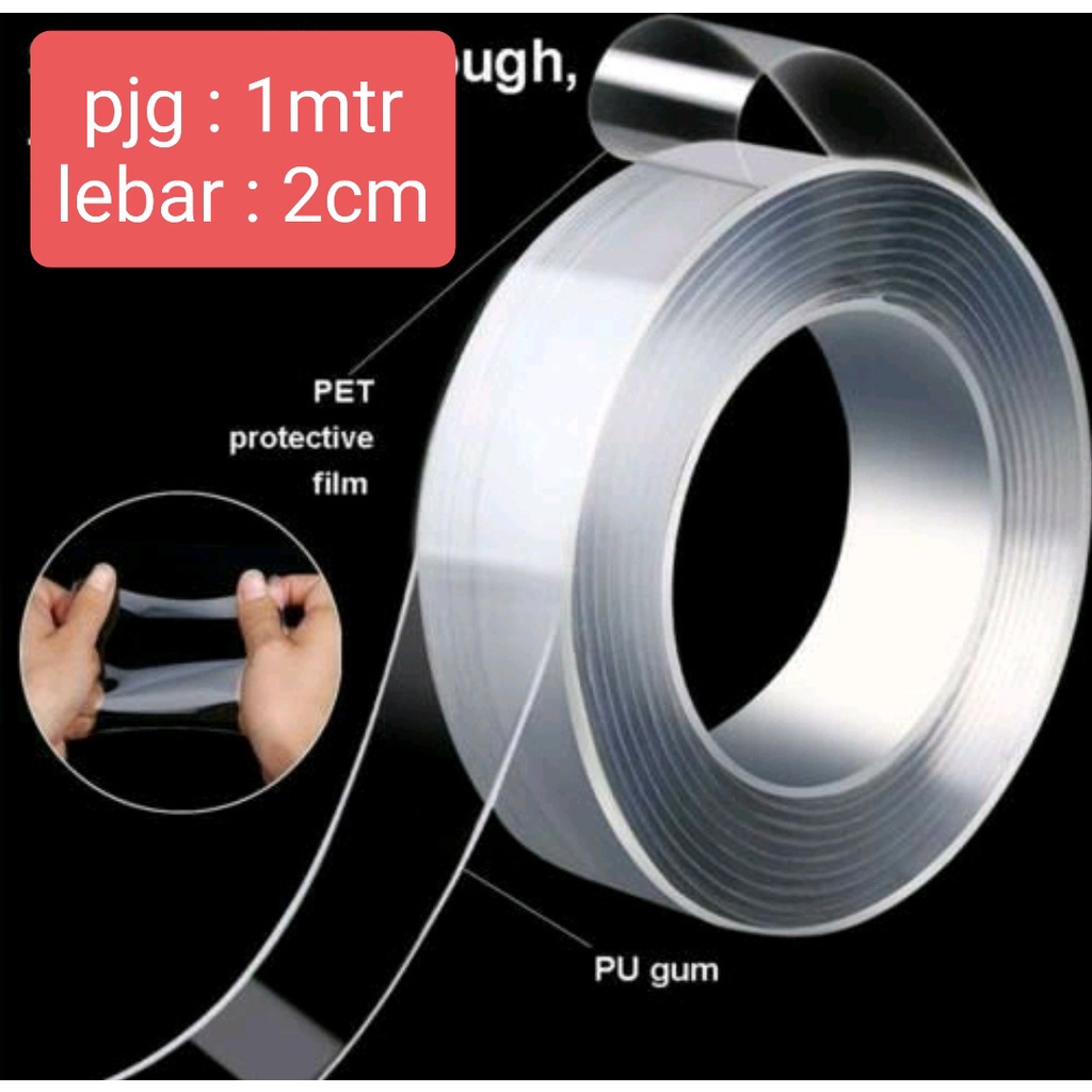 

Double Tape Bening Magic 2 sisi isolasi - Double Tape Nano Transparant