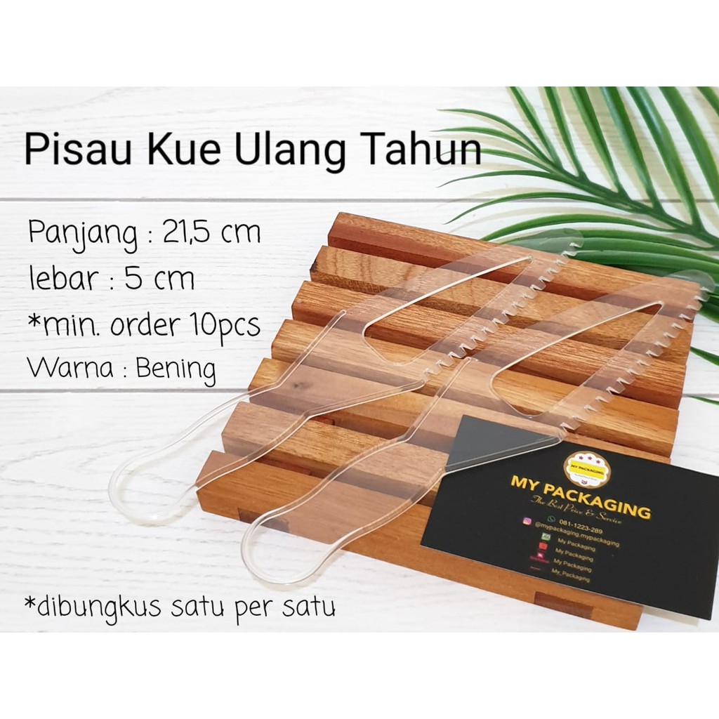 Pisau Kue Plastik STERIL Besar (isi 10pcs) - Pisau cake plastik dibungkus plastik satuan