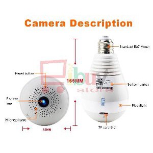 Spy Cam Ip Camera Led Bulb WIFI kamera cctv model bentuk lampu bohlam wireless light led lamp HD mo