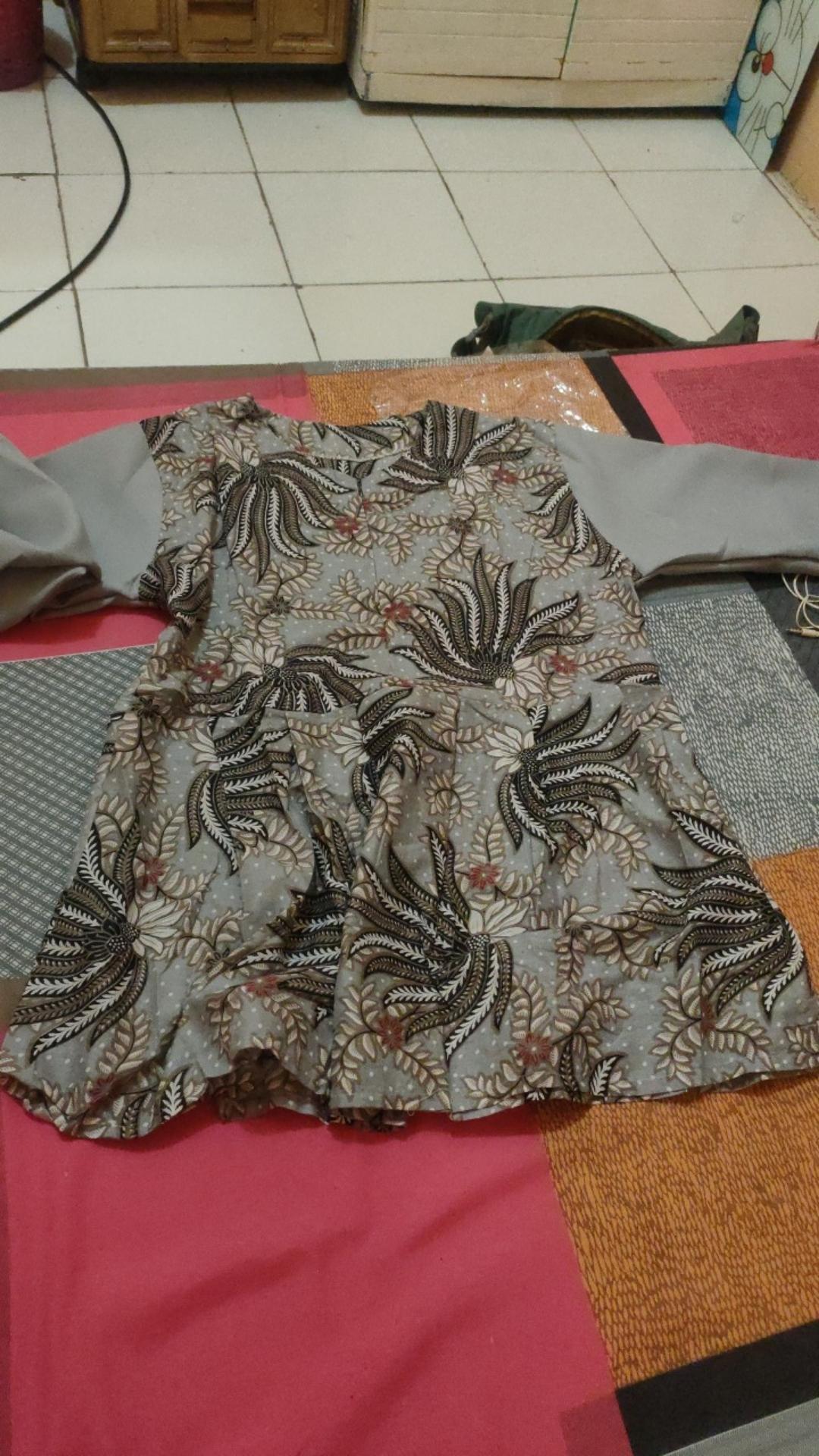 Tey-17 Batik Wanita Asj Sa Hrb026 Kenongo Kemeja Tosca Pendek