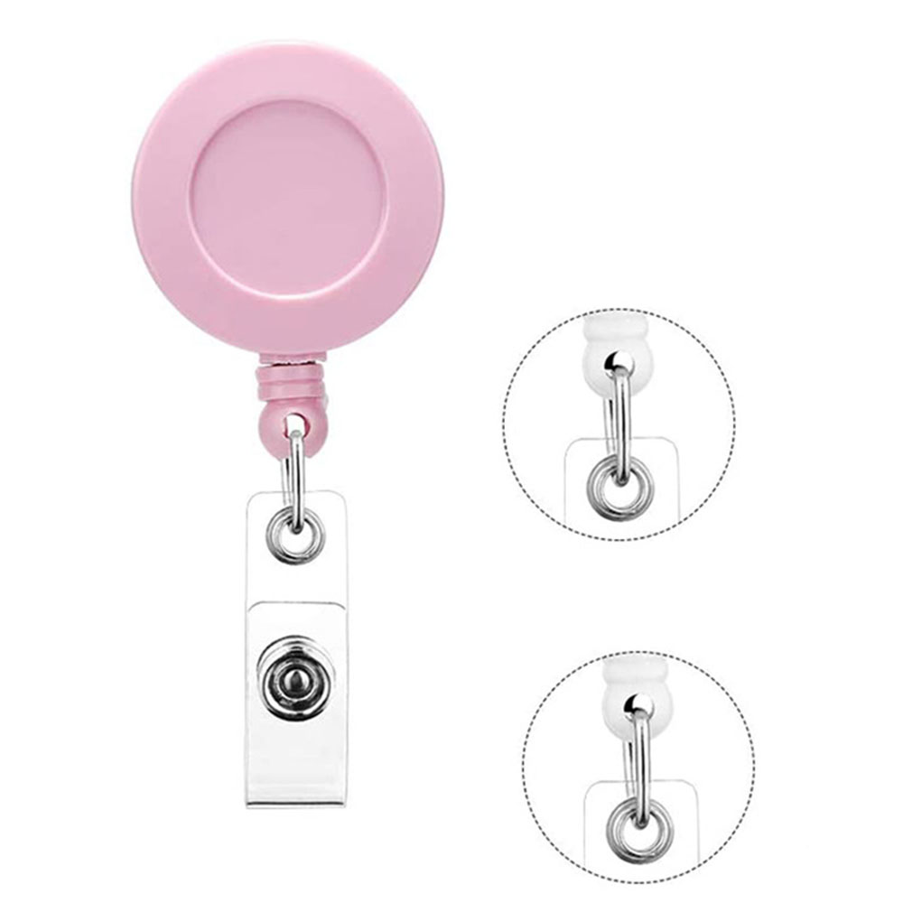 Mxbeauty 1pc Klip Holder Lencana / Kartu Id Rotasi 360 ° Retractable Multi Warna Untuk Dokter / Perawat