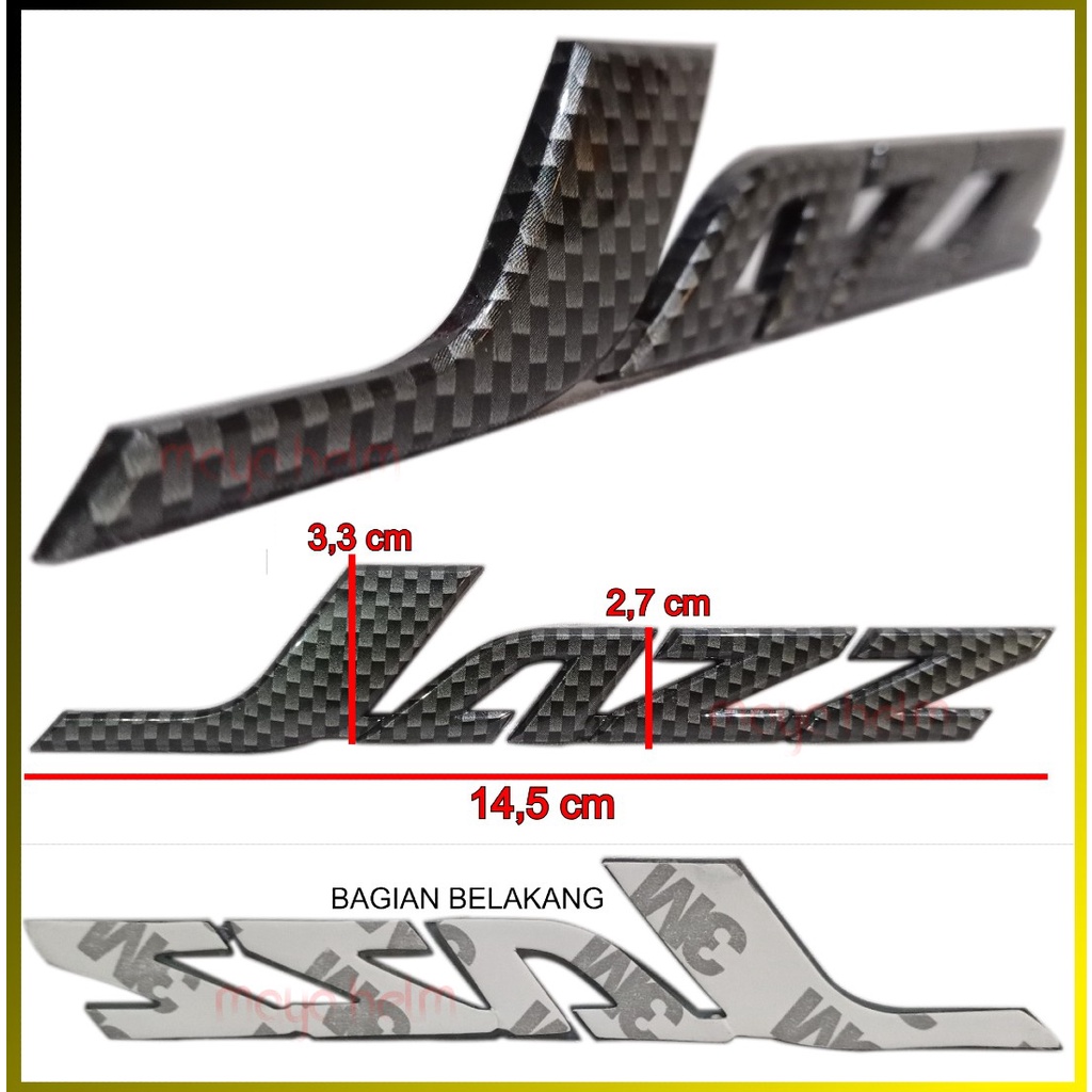 Emblem logo Mobil Honda Tulisan Jazz Carbon