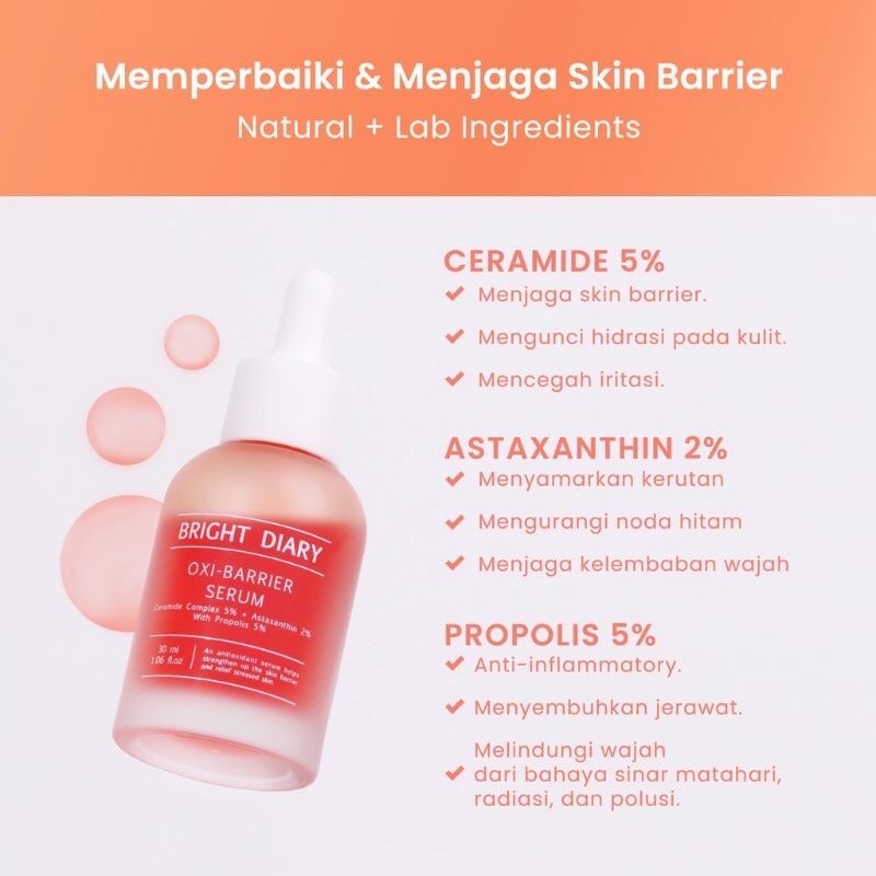 [READY] Bright Diary Bright Serum Niacin 5% - Acne Serum Salicylic Acid 2% + Niacinamide + Mugwort SERUM BRIGHT DIARY SERUM OXI BARRIER BRIGHT DIARY SERUM ACNE BRIGHT DIARY SERUM BRIGHTENING BRIGHT DIARY INSTAN GLASS SKIN