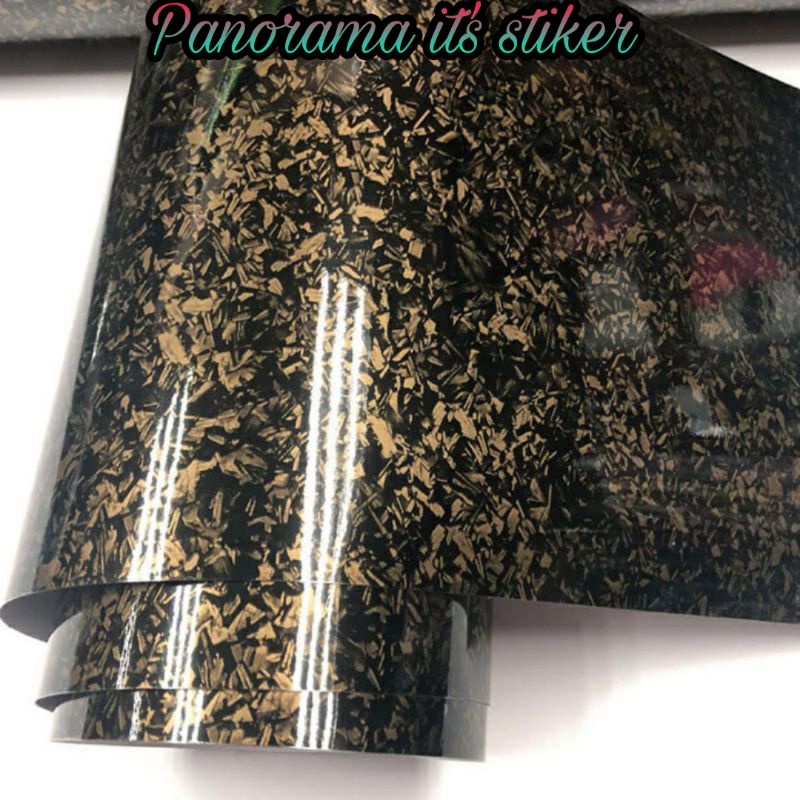 Stiker skotlet motor carbon forged gold/sticker carbon forged 3d/scotlet forged 5d /sticker carbon g