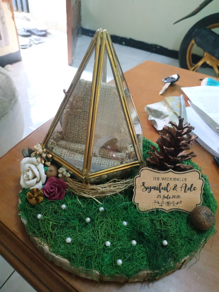 Tempat Cincin Terarrium Ringbox Tempat Cincin Rustic