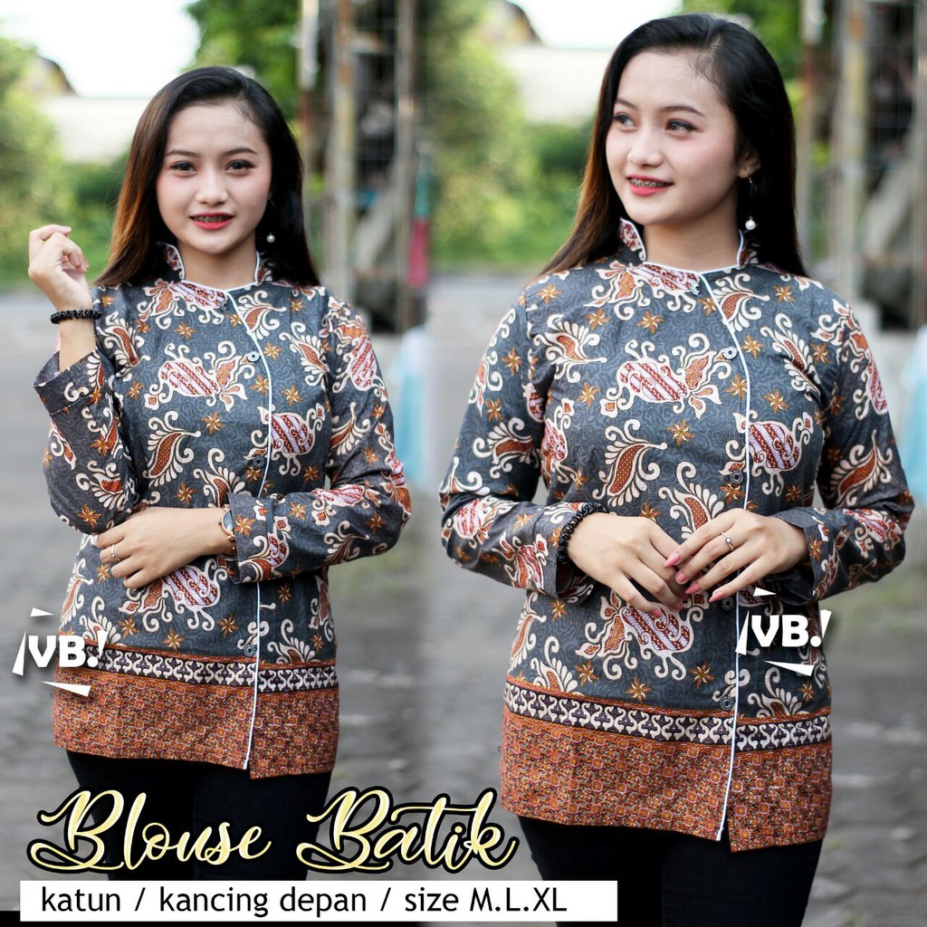 BK3 Atasan Lengan Pendek Risna Batik Blouse trompet HRB206 IPNU IPPNU 015