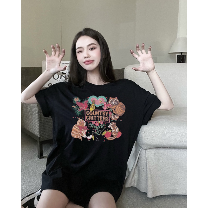 XIAOZHAINV Kaos Putih Atasan Wanita Letter Pattern Lengan Pendek A0024