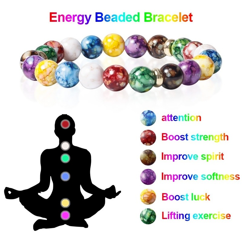 2pcs Gelang Tali Rantai Manik-Manik Batu Chakra Energi Penyembuhan Untuk Pasangan