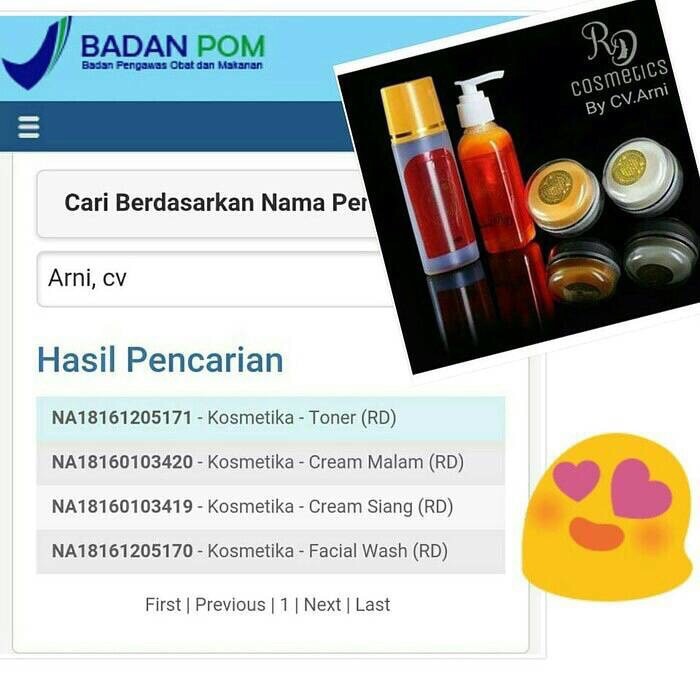 [ Paket cleanser / Box PINK ] Cream RD CLEANSER CV ARNI BPOM